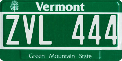 VT license plate ZVL444