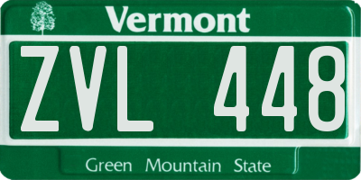 VT license plate ZVL448