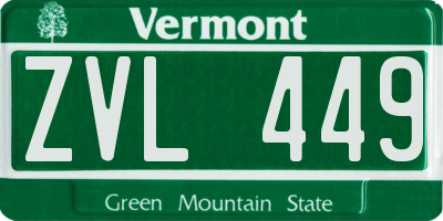 VT license plate ZVL449