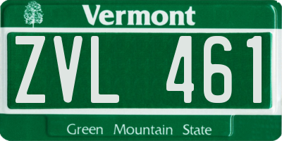 VT license plate ZVL461
