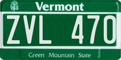 VT license plate ZVL470