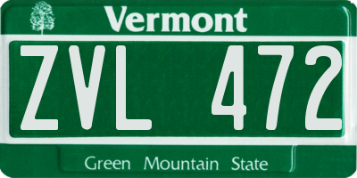 VT license plate ZVL472
