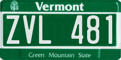 VT license plate ZVL481