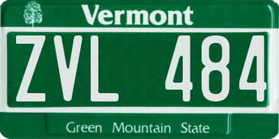 VT license plate ZVL484
