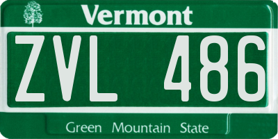 VT license plate ZVL486