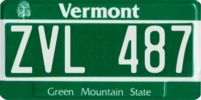 VT license plate ZVL487