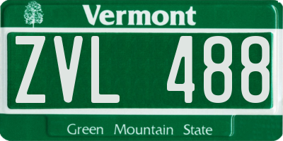 VT license plate ZVL488