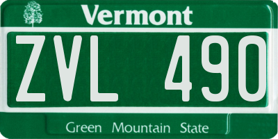 VT license plate ZVL490