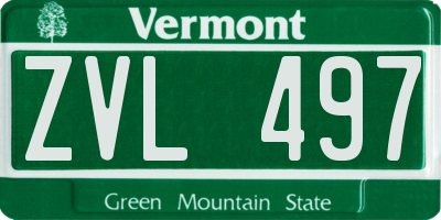 VT license plate ZVL497