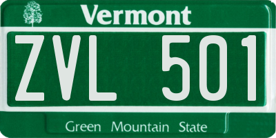VT license plate ZVL501