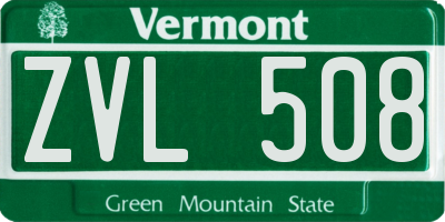 VT license plate ZVL508