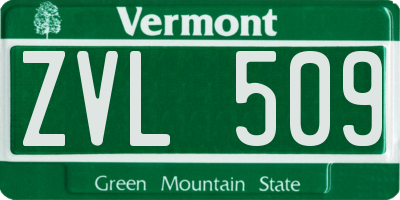 VT license plate ZVL509