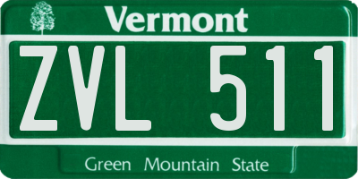 VT license plate ZVL511