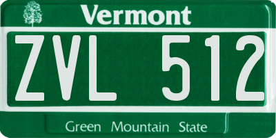 VT license plate ZVL512