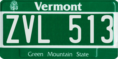 VT license plate ZVL513