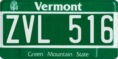 VT license plate ZVL516