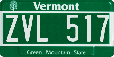 VT license plate ZVL517