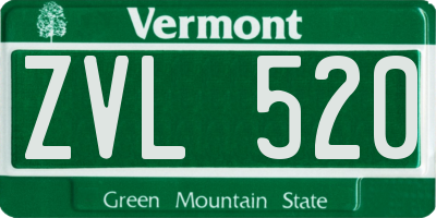 VT license plate ZVL520