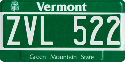 VT license plate ZVL522