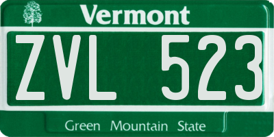 VT license plate ZVL523