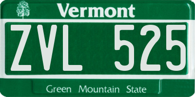 VT license plate ZVL525
