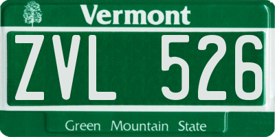 VT license plate ZVL526