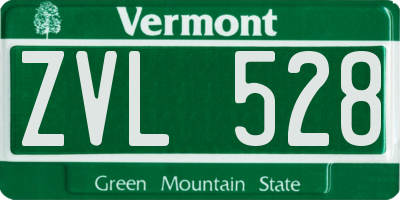 VT license plate ZVL528