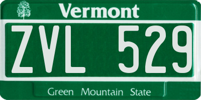 VT license plate ZVL529