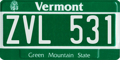 VT license plate ZVL531