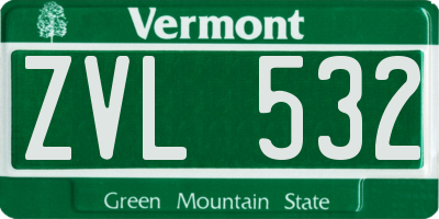 VT license plate ZVL532