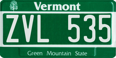VT license plate ZVL535