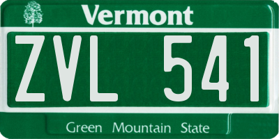 VT license plate ZVL541
