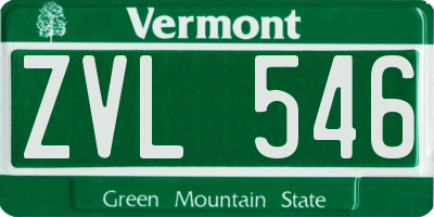 VT license plate ZVL546