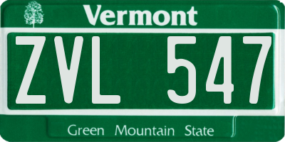 VT license plate ZVL547