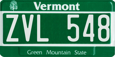 VT license plate ZVL548