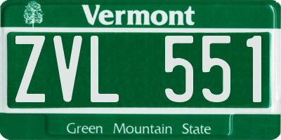 VT license plate ZVL551