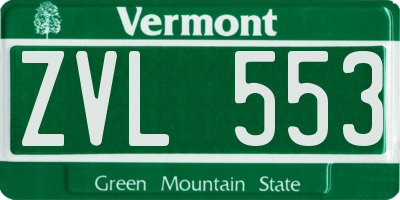 VT license plate ZVL553
