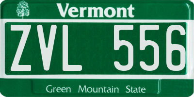 VT license plate ZVL556