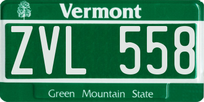 VT license plate ZVL558