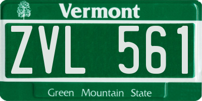 VT license plate ZVL561
