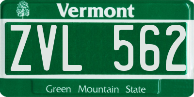 VT license plate ZVL562
