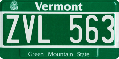 VT license plate ZVL563