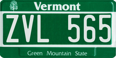 VT license plate ZVL565