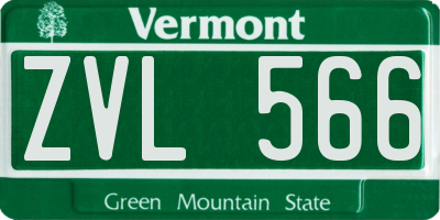 VT license plate ZVL566