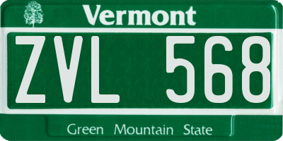 VT license plate ZVL568