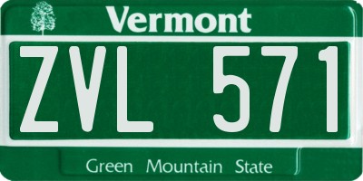 VT license plate ZVL571