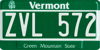 VT license plate ZVL572