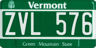 VT license plate ZVL576
