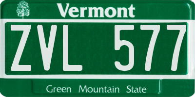 VT license plate ZVL577