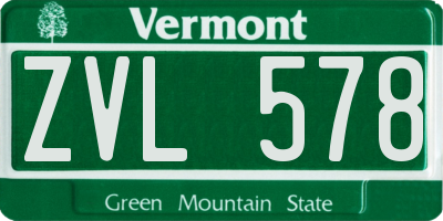 VT license plate ZVL578